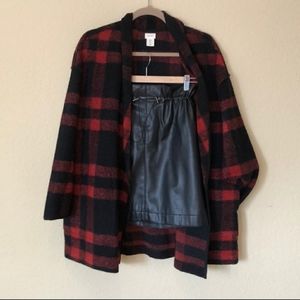 Wool blend plaid blazer